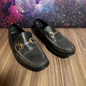 ALLEN EDMONDS Firenze Horse Bit‎ Loafers Black Pebbled Leather Italy Men Sz 13